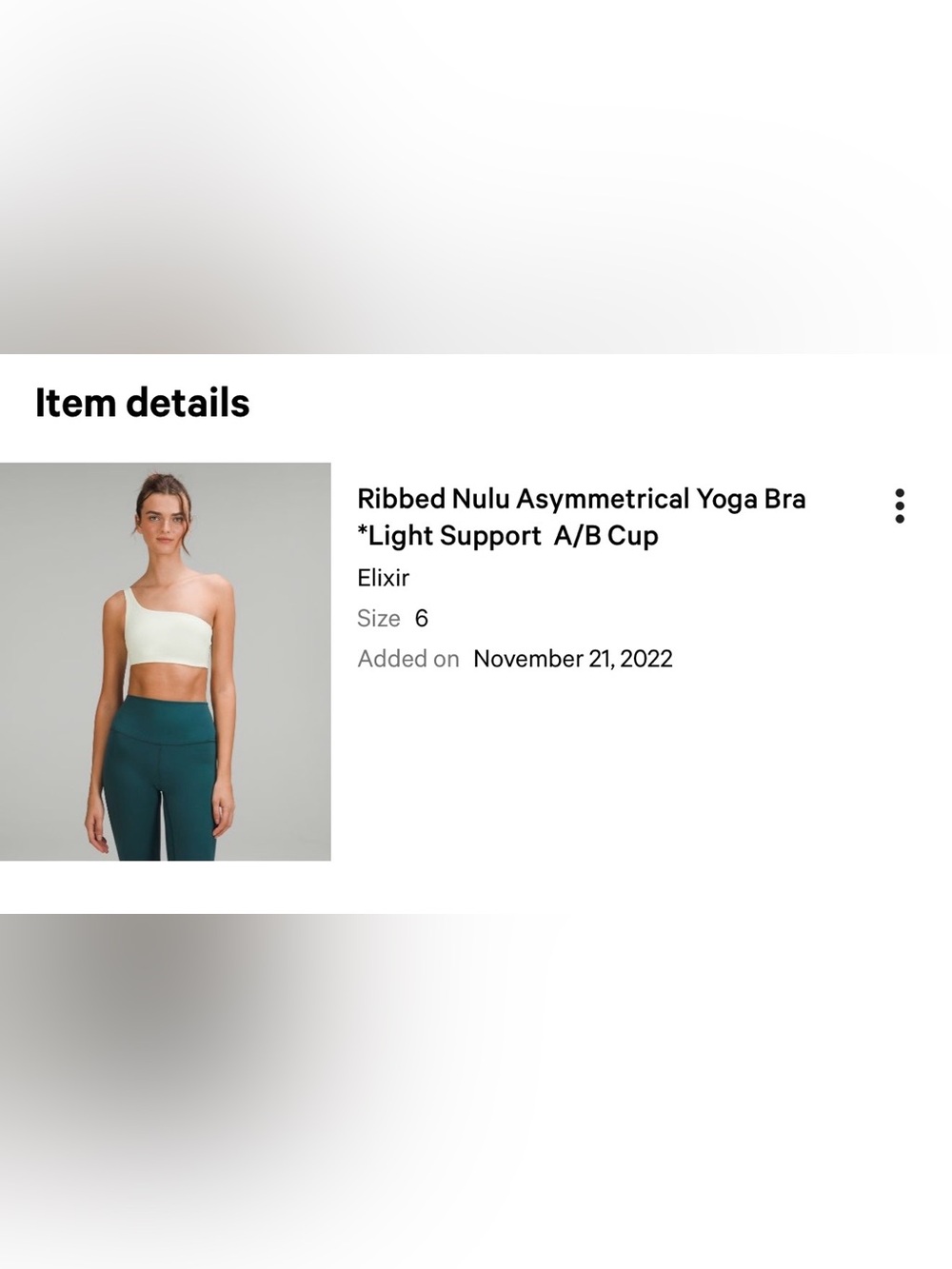 lululemon Ribbed Nulu Asymmetrical Yoga Bra - Picture 6 of 6
